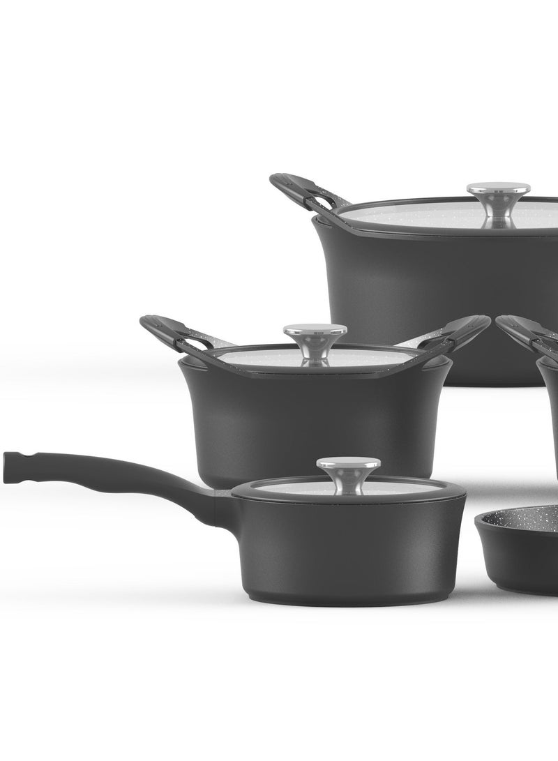 PERFECT KITCHEN 9-PCS COOKWARE Set BLACK - Image 5